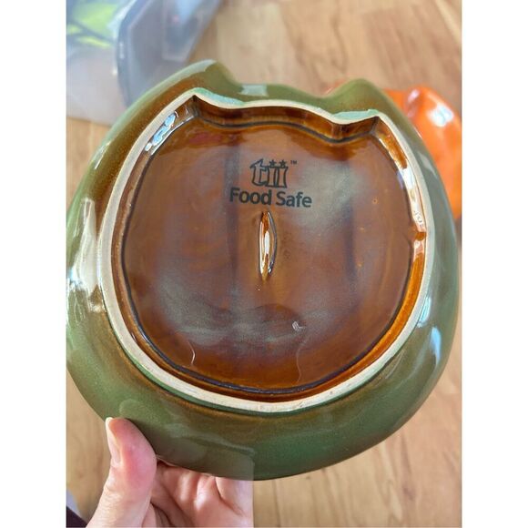 Ceramic Harvest Owl Dish Fall decor  | Autumn Tabl Decor | Rustic Woodland Accen - Picture 2 of 3